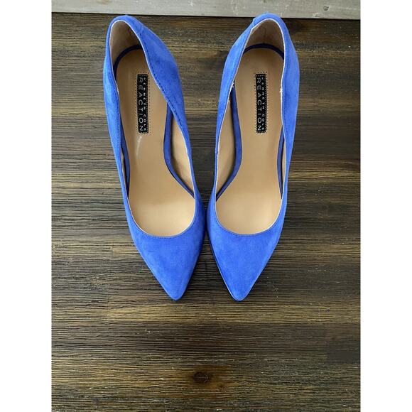 Reaction Kenneth Cole Blue Suede Pump Womens 5 Blue Slip On Heels Casual - Picture 1 of 6